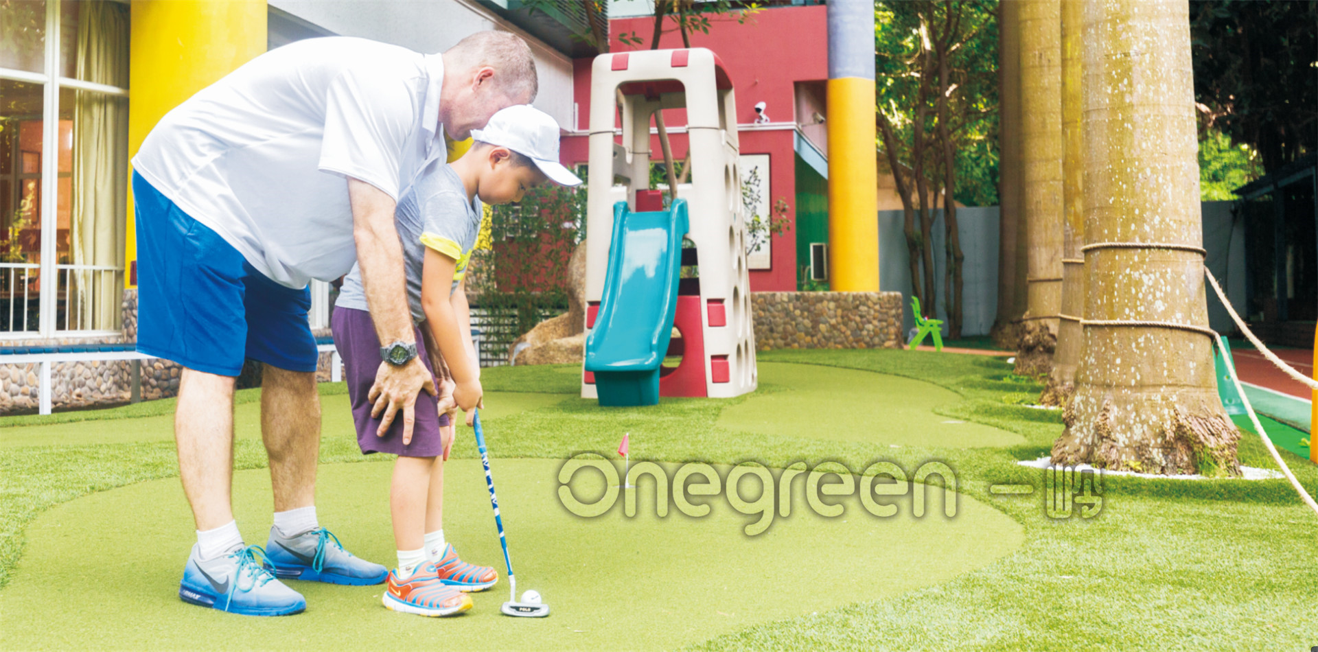 Mini golf at Mingquan Kindergarten in Shenzhen, Guangdong Province