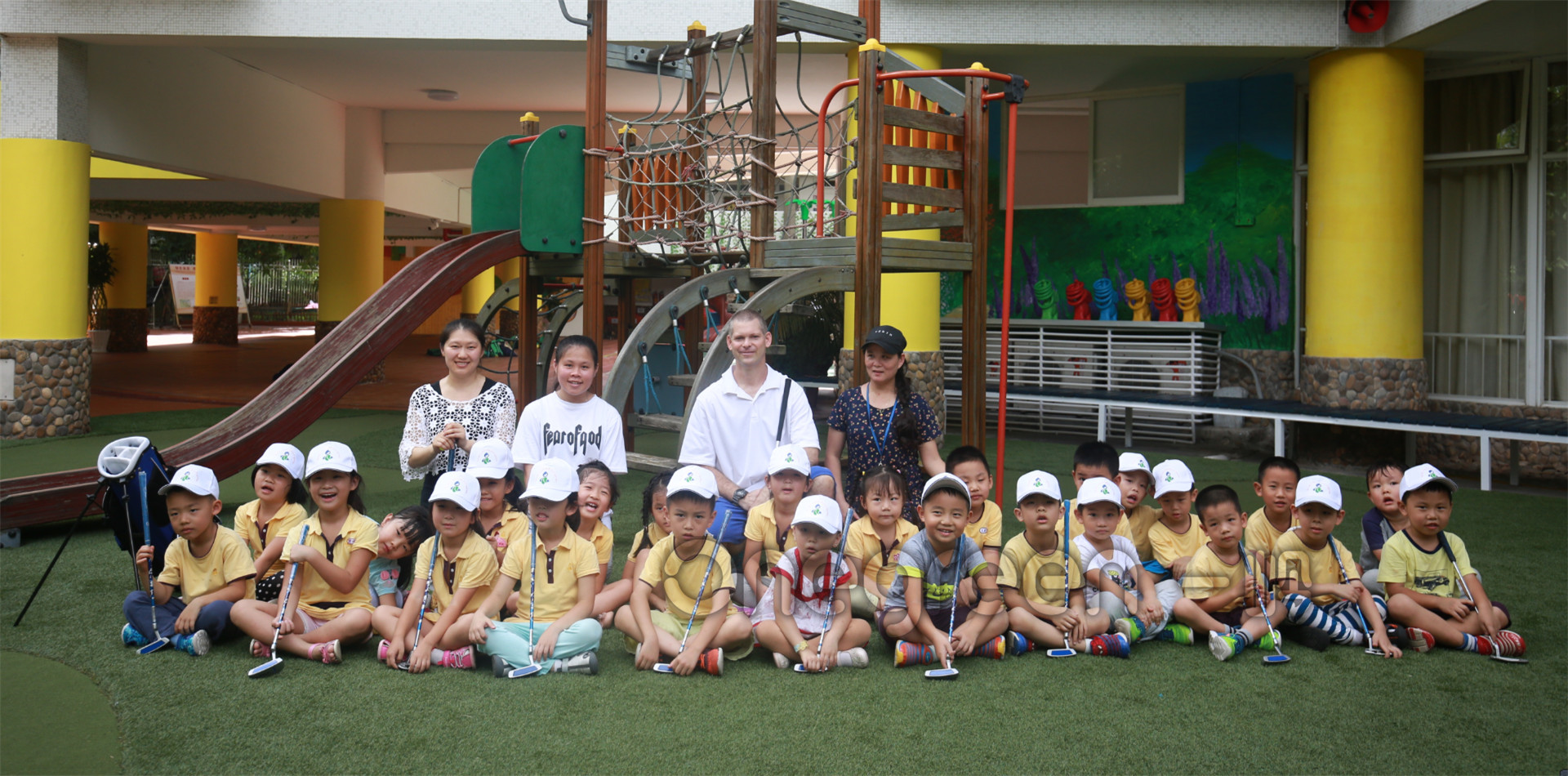 Mini golf at Mingquan Kindergarten in Shenzhen, Guangdong Province